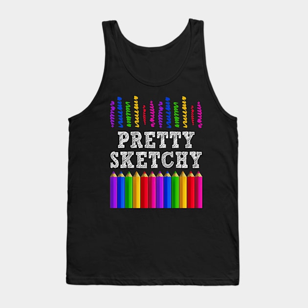 Pretty Sketchy Colored Pencils Tank Top by Dunnhlpp